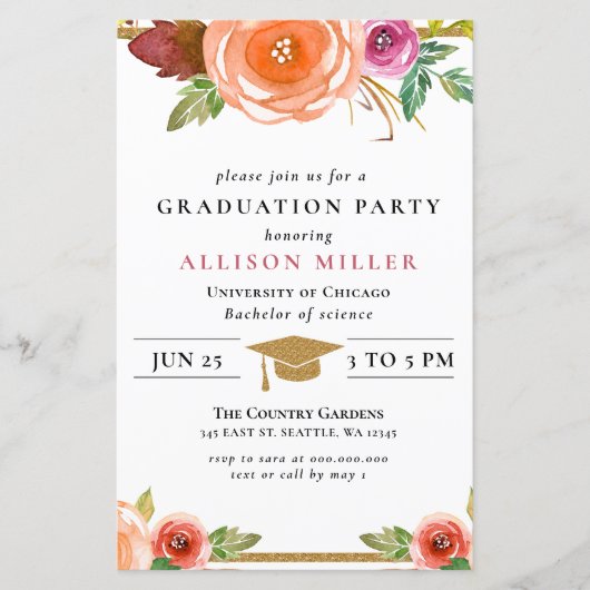 Begroting - Uitnodiging tot Afstuderen van Floral (Voorkant)