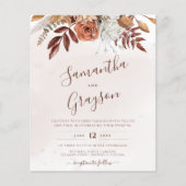 Begroting Uitnodiging tot neutrale Boho Floral Wed (Voorkant)