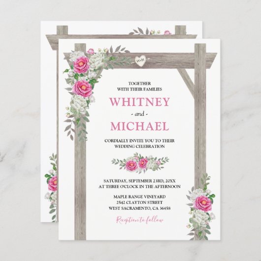 Begroting Uitnodiging tot weddenschap (Voorkant / Achterkant)