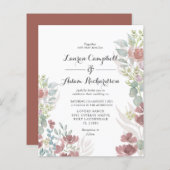 Begroting Uitnodiging tot weduwschap met florische (Voorkant / Achterkant)