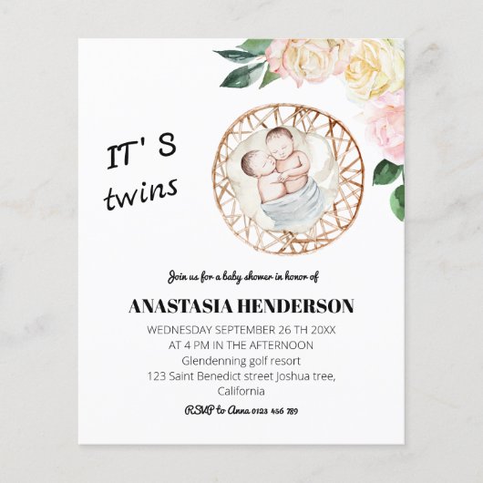 BEGROTING/uitnodiging van het Baby shower Flyer (Voorkant)