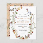 Begroting - uitnodiging voor een huwelijk met wild (Voorkant / Achterkant)