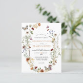 Begroting - uitnodiging voor een huwelijk met wild (Staand voorkant)