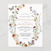 Begroting - uitnodiging voor een huwelijk met wild (Voorkant)