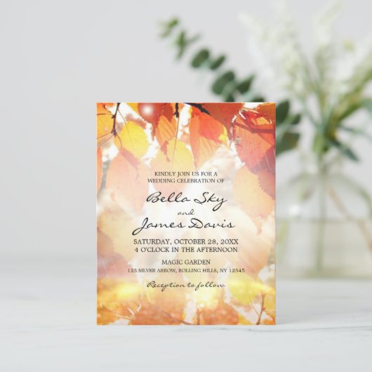 Begroting - Uitnodiging voor herfst bosfeest (Staand voorkant)