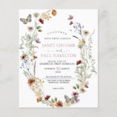 Begroting - uitnodiging voor het huwelijk in wilde (Voorkant)