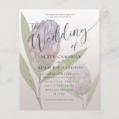 Begroting Uitnodiging voor Rustige Paarse Floral W (Voorkant)