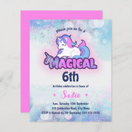 Begroting Unicorn Magical Any Age 6th Birthday