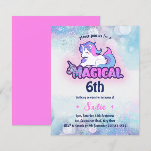 Begroting Unicorn Magical Any Age 6th Birthday
