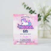 Begroting Unicorn Magical Any Age 6th Birthday (Staand voorkant)