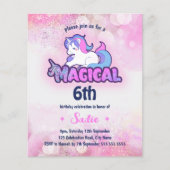 Begroting Unicorn Magical Any Age 6th Birthday (Voorkant)