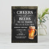 Begroting van de 50e Birthday Party voor kaas en b Kaart (Staand voorkant)