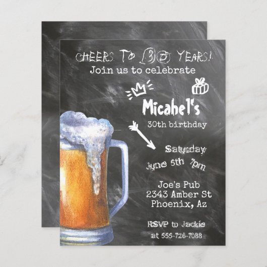 Begroting van de Birthday Party voor Cheers Beer C (Voorkant / Achterkant)