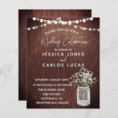 Begroting van de Grote Mason Jar van Gypsophila Ba (Voorkant / Achterkant)