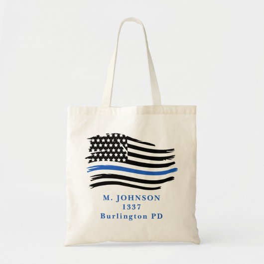 Begroting van de moderne Thin Blue Line Vlag Polic Tote Bag (Voorkant)