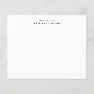 Begroting van de New Mr en Mrs Couple Note Card