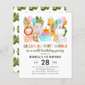 Begroting van de partij "Safari Dieren van Birthda (Voorkant / Achterkant)