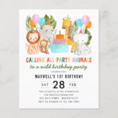 Begroting van de partij "Safari Dieren van Birthda (Voorkant)