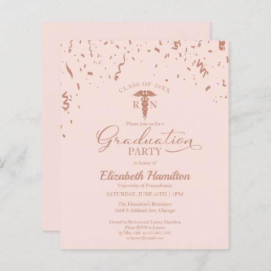 Begroting van de Partij voor het Afstudeerder van  (Voorkant / Achterkant)