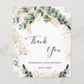 Begroting verjaardag 50 eucalyptus - bedankt voor  (Voorkant / Achterkant)