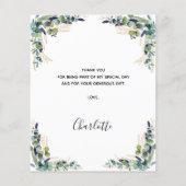 Begroting verjaardag 50 eucalyptus - bedankt voor  (Achterkant)