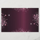 Begroting verjaardag bogundy roze floral save the  (Achterkant)