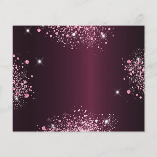 Begroting verjaardag bogundy roze floral save the  (Achterkant)