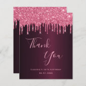 Begroting verjaardag Bourgogne roze naam dank je c (Voorkant / Achterkant)