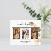 Begroting verjaardag eucalyptus foto bedankt kaart (Staand voorkant)