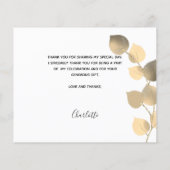 Begroting verjaardag eucalyptus foto bedankt kaart (Achterkant)