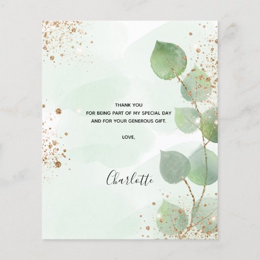 Begroting verjaardag eucalyptus glitter dank je cr (Achterkant)