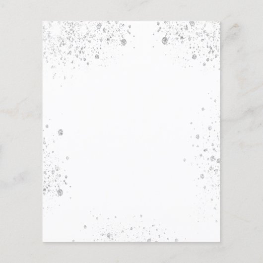 Begroting verjaardag floral Silver glitter uitnodi (Achterkant)