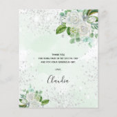 Begroting verjaardag floral Silver greenery bedank (Achterkant)