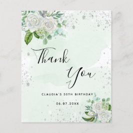 Begroting verjaardag floral Silver greenery bedank