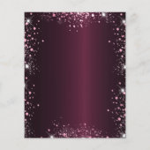 Begroting verjaardag glitter florale uitnodiging (Achterkant)