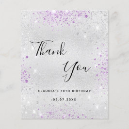 Begroting verjaardag zilveren paarse glitter bedan