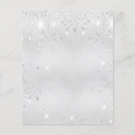 Begroting verjaardag zilverglitter floral greenery (Achterkant)