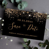 Begroting Verjaardag zwart goud glitter behalve da