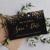 Begroting Verjaardag zwart goud glitter behalve da