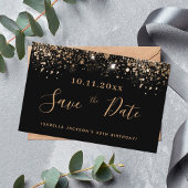 Begroting Verjaardag zwart goud glitter behalve da