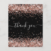 BEGROTING Verjaardag zwart roos goud glitter dank (Voorkant)