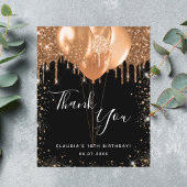 Begroting verjaardag zwarte goudglitter bedankt