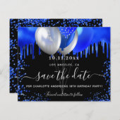 Begroting verjaardag zwarte koninklijk blauw met u (Voorkant / Achterkant)