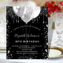 Begroting verjaardagsballonnen zwarte zilveren gli