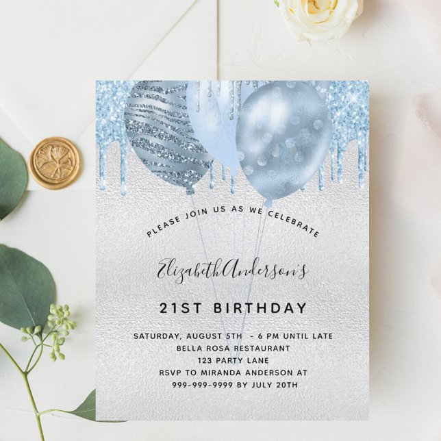 Begroting verjaardagsblauwe ballonnen (Creator heeft geüpload)