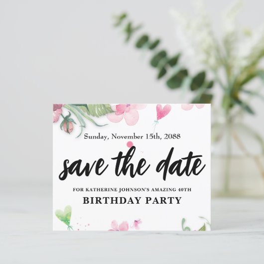 Begroting,  verjaardagsbloem Sla de datum op (Staand voorkant)