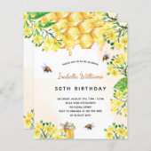 Begroting verjaardagsbloemgele elegante uitnodigin (Voorkant / Achterkant)