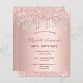 Begroting verjaardagsbruin roos goudglitter zilver (Voorkant / Achterkant)