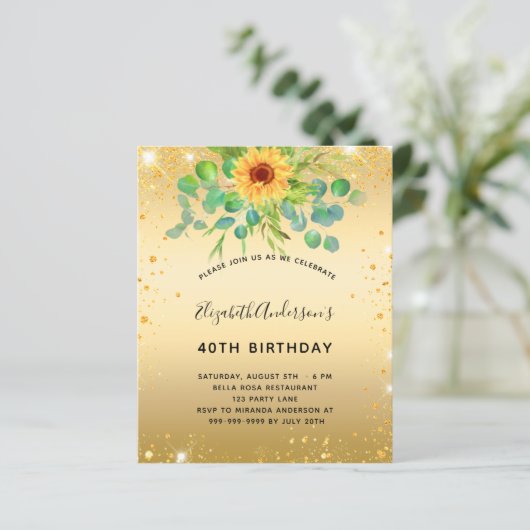 Begroting verjaardagsdagsdagsbloem - eucalyptusgou (Staand voorkant)