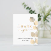 Begroting verjaardagsdatum eucalyptus goud dank je (Staand voorkant)